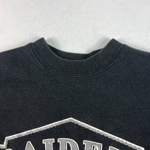 VTG 90s NFL Los Angeles Raiders AFC Sweatshirt Extra Large Black Faded Crewneck - Picture 8 of 15